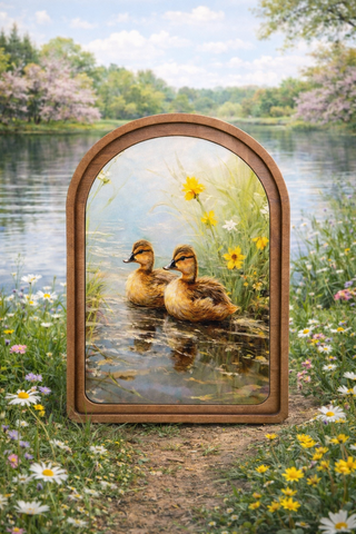 Spring Ducklings Arch Framed Art 6x8" - 420 Home Decor - The Farmhouse