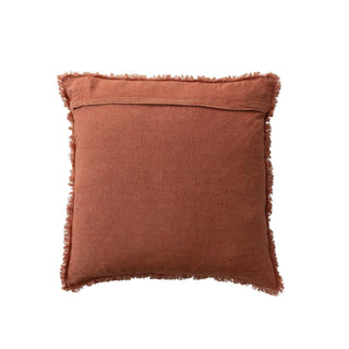 Square Stonewashed Linen Pillow w/ Fringe - 420 Home Decor - The Farmhouse