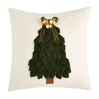 Square Velvet Ribbon Tree Pillow - The Farmhouse