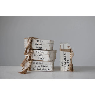 Stacked Stories Faux Book Blocks - 420 Home Decor - The Farmhouse