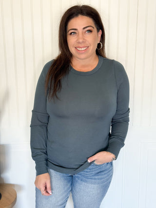 Stacy Long Sleeve Top, Teal - 100 Casual Tops - The Farmhouse