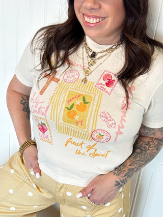 Stamp Fruit of the Spirit Crop Tee - 120 Graphic Tees - The Farmhouse