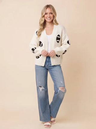STAR DROP Women's Friday Night Lights Football Cardigan - 150 Kimonos + Cardigans - The Farmhouse
