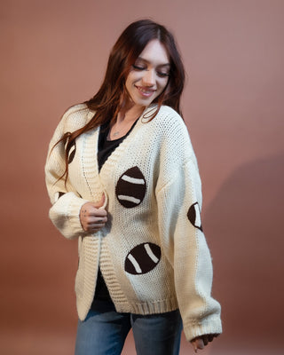 STAR DROP Women's Friday Night Lights Football Cardigan - 150 Kimonos + Cardigans - The Farmhouse