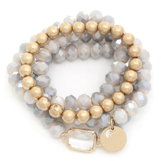 Starlit Glow Metal Bead Bracelet Set, Natural - The Farmhouse