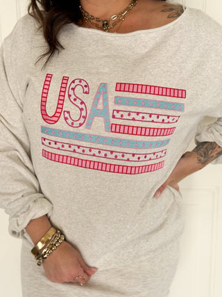 Stars & Stripes Embroidered Off - Shoulder Top - 100 Casual Tops - The Farmhouse