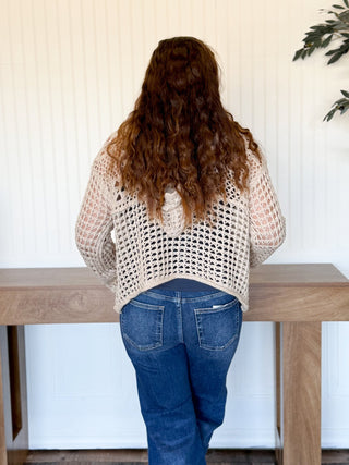 Stars & Stripes Lightweight Hoodie, Beige - 140 Sweatshirts + Sweaters - The Farmhouse