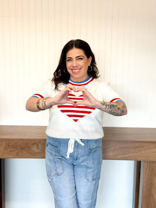 Stars & Stripes Sweetheart Sweater - 110 Blouses - The Farmhouse