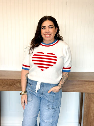 Stars & Stripes Sweetheart Sweater - 110 Blouses - The Farmhouse
