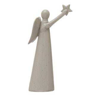 Stoneware Angel with Star - The Farmhouse