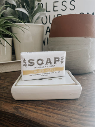 Stoneware Soap Dish W/Removable Tray - White - The Farmhouse