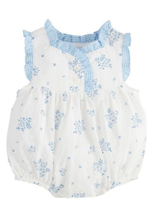Sugarberry Ruffle Bubble Baby Onesie, White Floral - 310 Kid's - The Farmhouse