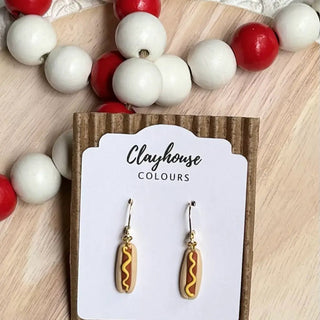 Summer Snack Hot Dog Clay Earrings - 290 Jewelry - The Farmhouse