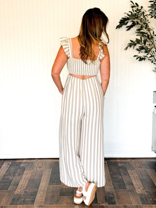 Sunwashed Stripe Jumpsuit, Beige - 180 One Piece Outfits - The Farmhouse