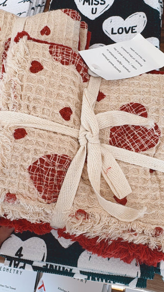 Sweetheart Waffle Knit Dish Towel Set of 5 - The Farmhouse