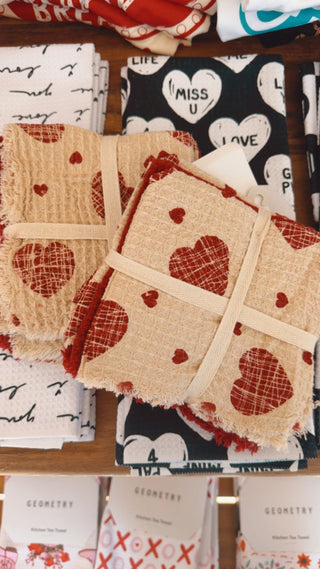 Sweetheart Waffle Knit Dish Towel Set of 5 - The Farmhouse