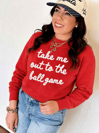 Take Me out to the Ballgame Crop Sweatshirt - 140 Sweatshirts + Sweaters - The Farmhouse