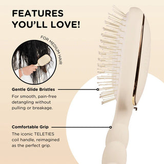 TELETIES Everyday Ease Detangler Hair Brush (Medium Hair, Tan) - 270 Beauty - The Farmhouse