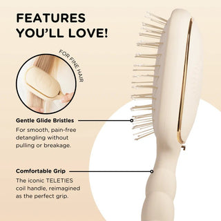 TELETIES Sand & Silk Detangler Hair Brush (Fine Hair, Tan) - 270 Beauty - The Farmhouse