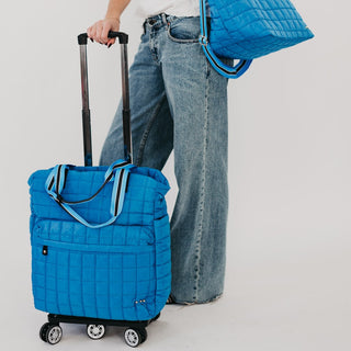 Tenley Quilted Tote Roller Bag in Blue