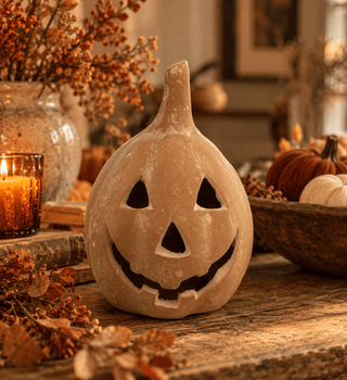 Terracotta Jack-O-Lantern - 430 Holiday Decor - The Farmhouse