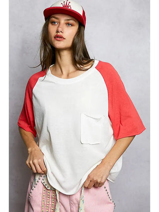 The Apple Trim Contrast Tee - 100 Casual Tops - The Farmhouse