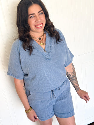 The Barefoot Afternoon V - Neck - 110 Blouses - The Farmhouse