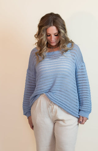 The Barefoot Morning Sweater, Dusk Blue - 130 Basics - The Farmhouse