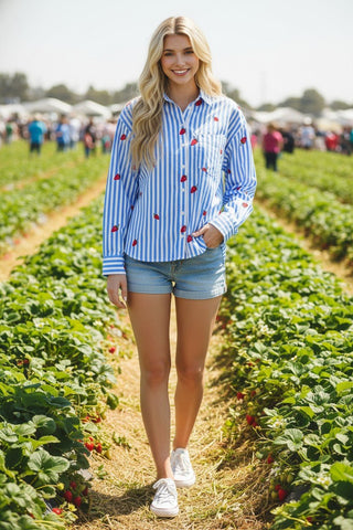 The Berryline Button Blouse - 110 Blouses - The Farmhouse