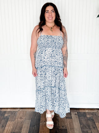 The Blue Bloom Smocked Hi - Lo Maxi - 170 Dresses - The Farmhouse