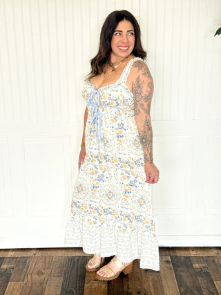 The Blue Blossom Border Midi - 170 Dresses - The Farmhouse
