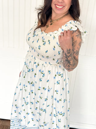 The Bluebell Ruffle Smocked Midi - 170 Dresses - The Farmhouse