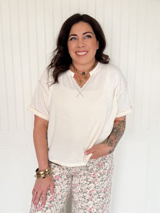 The Boldline Cuff Sleeve Top - 100 Casual Tops - The Farmhouse