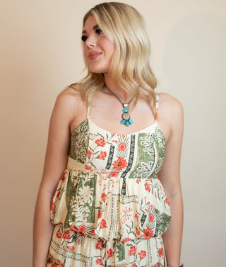 The Botanical Breeze Peplum Tank - 110 Blouses - The Farmhouse