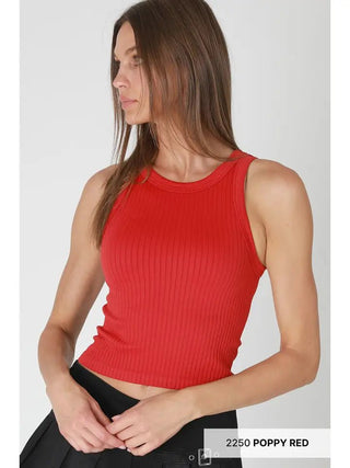 The Brielle Ribbed Tank, Poppy Red - 130 Basics - The Farmhouse