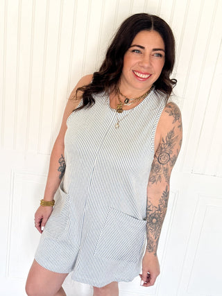 The Cali Romper, Blue - 180 One Piece Outfits - The Farmhouse