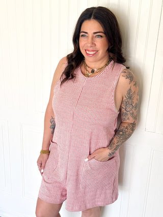 The Cali Romper, Red - 180 One Piece Outfits - The Farmhouse