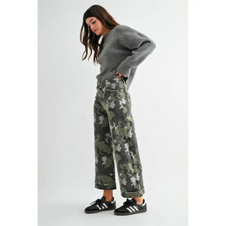 The Camo Trail Wide Leg Crop Pants - 210 Jeans - The Farmhouse