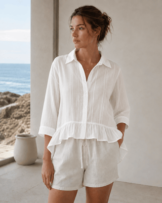 The Cape Cod Charm Blouse, White - 110 Blouses - The Farmhouse