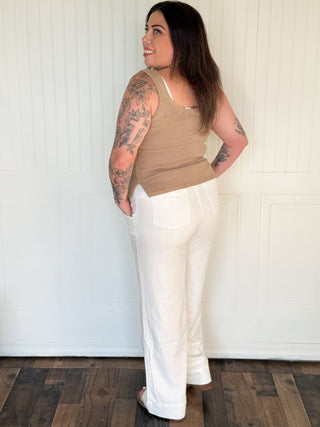 The Caramel Coast Button Tank - 100 Casual Tops - The Farmhouse