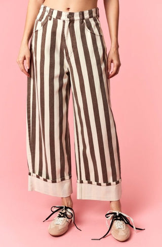 The Cinnamon Stripe Barrel Jeans - 240 Pants - The Farmhouse