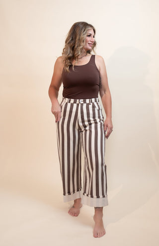 The Cinnamon Stripe Barrel Jeans - 240 Pants - The Farmhouse