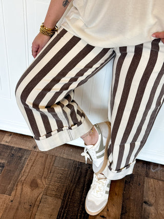 The Cinnamon Stripe Barrel Jeans - 240 Pants - The Farmhouse