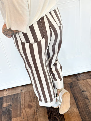 The Cinnamon Stripe Barrel Jeans - 240 Pants - The Farmhouse