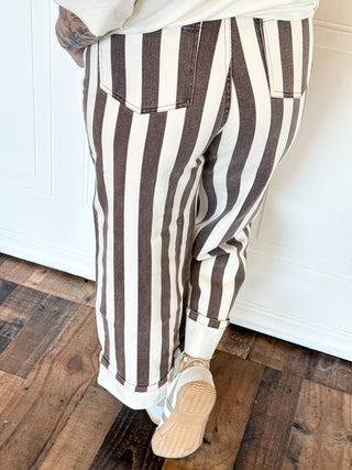 The Cinnamon Stripe Barrel Jeans - 240 Pants - The Farmhouse