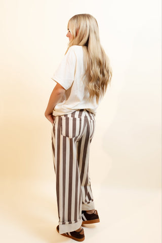 The Cinnamon Stripe Barrel Jeans - 240 Pants - The Farmhouse
