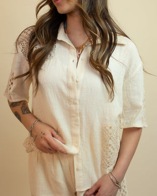 The Coastal Canvas Gauze Top - 110 Blouses - The Farmhouse