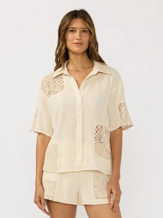 The Coastal Canvas Gauze Top - 110 Blouses - The Farmhouse