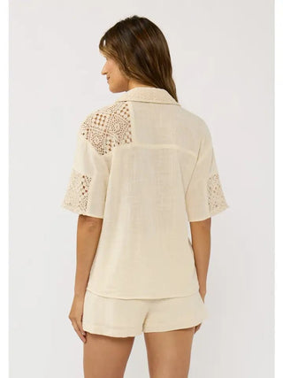 The Coastal Canvas Gauze Top - 110 Blouses - The Farmhouse
