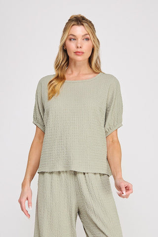 The Coastal Moss Knit Tee - 100 Casual Tops - The Farmhouse